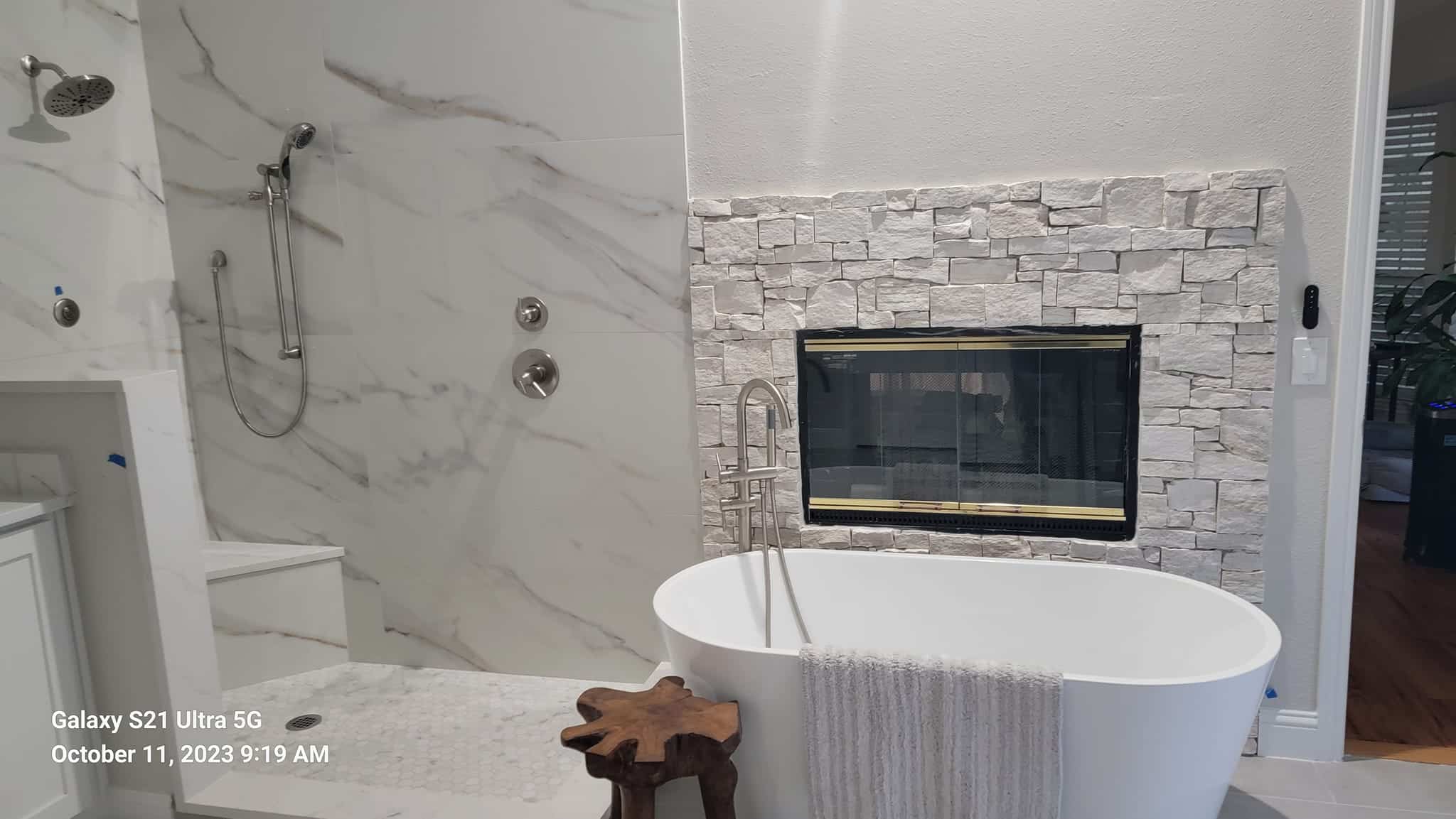 Master bathroom remodel ideas Grapevine TX — luxury custom shower freestanding tub and marble tile by I Love My Bathroom